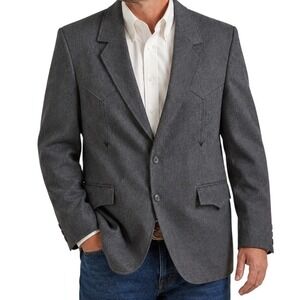 Circle S Charcoal Gray Western Blazer Men's 44R